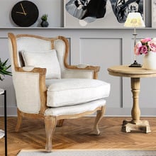 French Country High Back Wing Armchair
